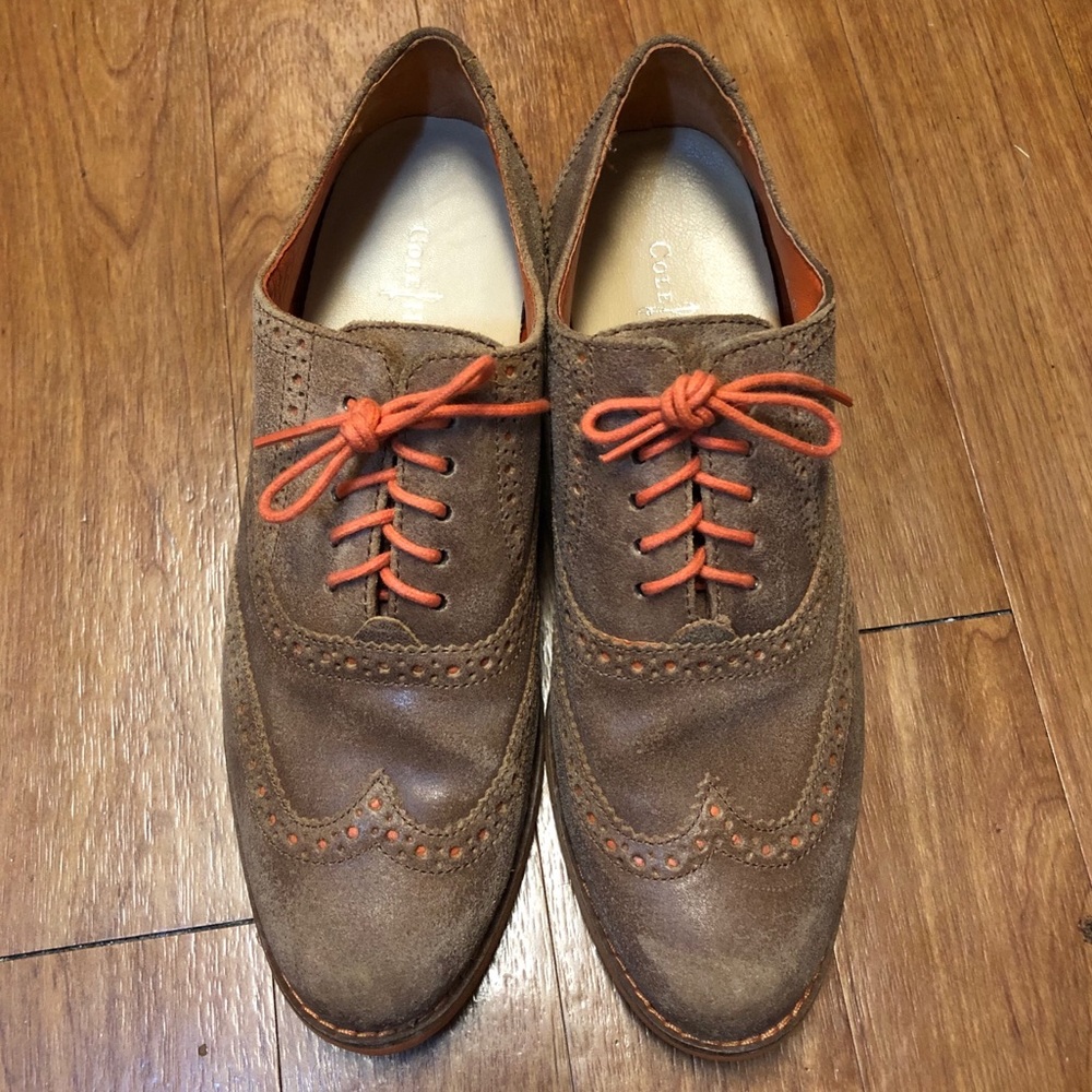 Cole Haan Brown Suede Oxfords